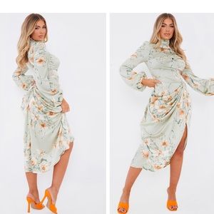 Pretty little thing floral silk dress